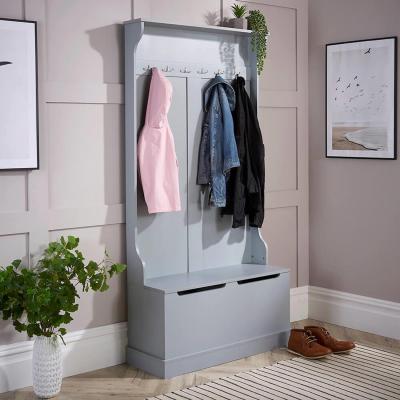 The Range Durban Hallway Coat Hook Shoe Storage Bench - Grey