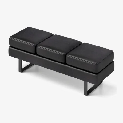 The Range Waiting Room Bench Seating Long Bench - Black