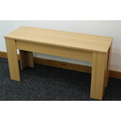 The Range Wooden Light Wood Effect Bench with Melamine Finish Durable Seating Bench - Brown