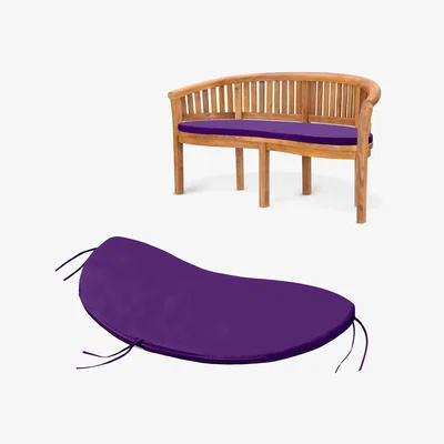The Range Water-Resistant Curved Banana Bench Seat Pad with Ties - Purple