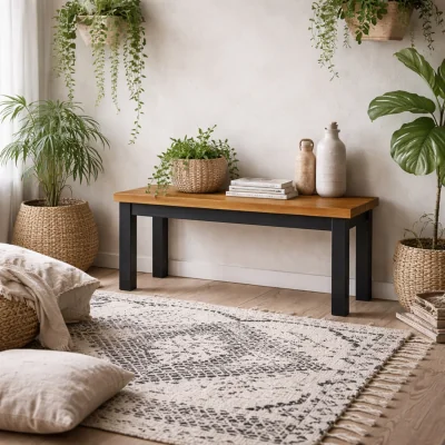 The Range Dundalk Bench Oiled Seat with Frame - Natural