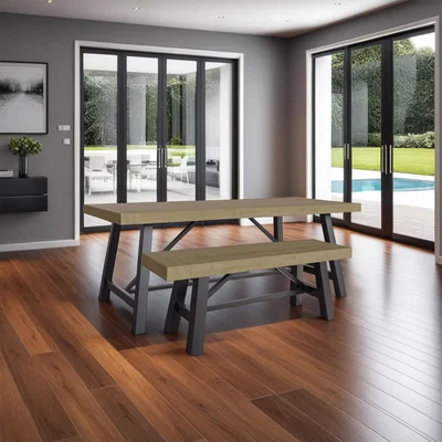 The Range FWStyle Dining Bench Solid Pine Modern Design - Solid Pine / 19kg