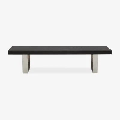 The Range Ulmus Black Elm Wood Bench - Black