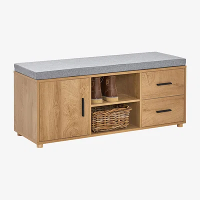 The Range Lokshin Upholstered Storage Bench - Yellow
