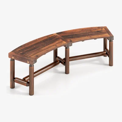 The Range Patio Curved Bench - Brown