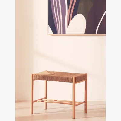 The Range Bandar Natural Rope Weave Small Bench - Brown