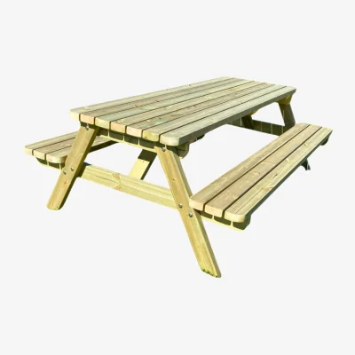 The Range MG Timber Products - Heavy Duty Wooden Picnic Table / Bench With Premium Rounded Corners - Light Green