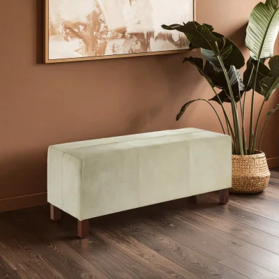 The Range Kensington Townhouse Natural Hair On Leather Bench - Brown