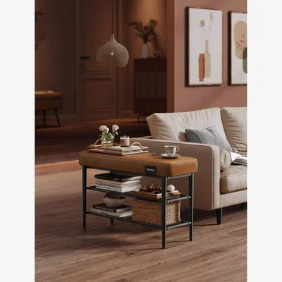 The Range VASAGLE Shoe Storage Bench with Storage - Bronze