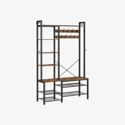 The Range VASAGLE Hall Tree with Bench and Shoe Storage - Bronze