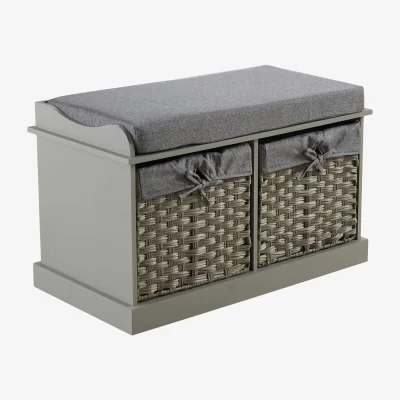 The Range Malibu 2 Drawer Storage Bench  - Grey