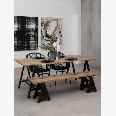 The Range Hampstead Pine Wood Bench - Natural
