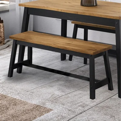 The Range Corona Live Edge Dining Bench - Black / 11kg