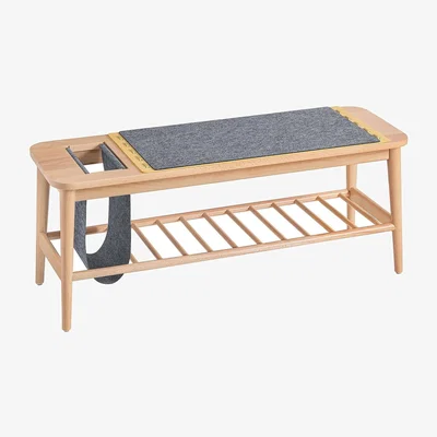 The Range Bench Bed End Stool with Hanging Bag - Neutral
