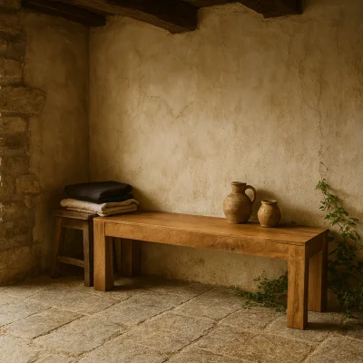 The Range Manila Solid Mango Wood Bench Light Mango Matt Finish High - Brown