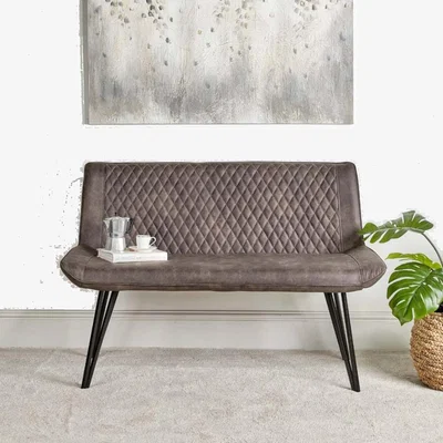 The Range Finnick Bench with Back - Dark Grey