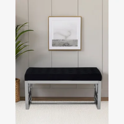 The Range Allure Black Tufted Bench - Black