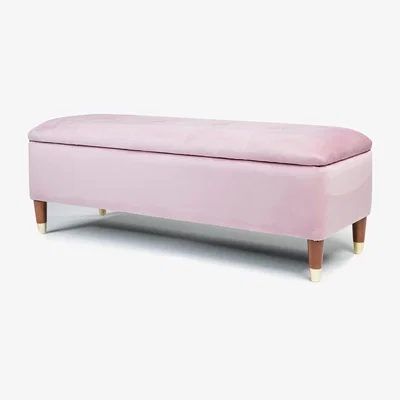 The Range Gigi Velvet Ottoman Large Storage Bench - Pink