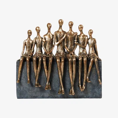 The Range Bench Figures Ornament - Bronze