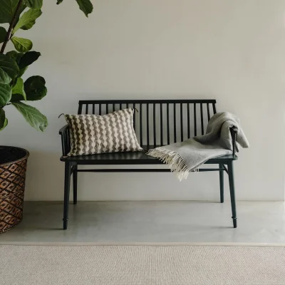 The Range Queensbury Dining Bench with Back - Bottle Green
