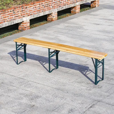 The Range Outdoor Fir Wood Folding Table Bench - Light Yellow / 2 Chairs