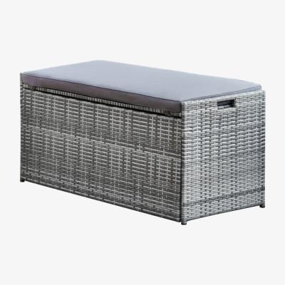 The Range 336L Rattan Storage Box Bench Seat - Grey