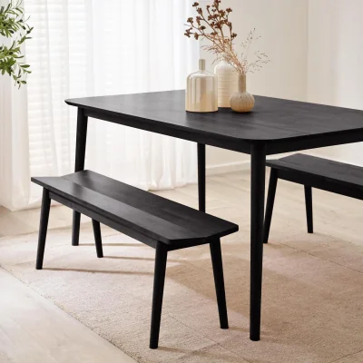 The Range Lynton Solid Wood Large Dining Bench - Black
