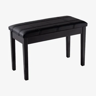 The Range Piano Bench with Padded Cushion - Black