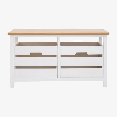 The Range Newport 2 Drawer Bench - White