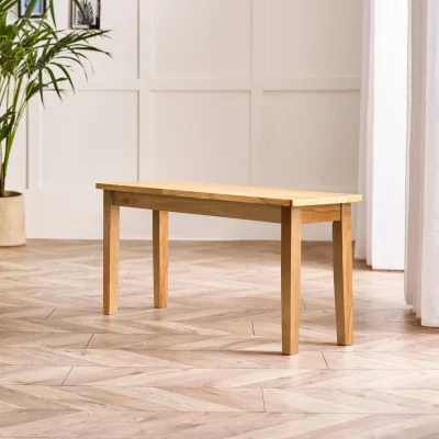 The Range Tenby Solid Wood Small Dining Bench - Oak