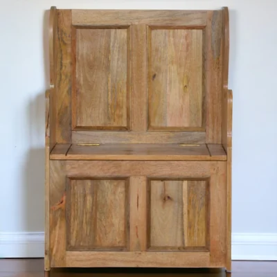 The Range Solid Wood Small Monks Storage Bench - Brown