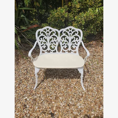 The Range SHG Cast Aluminium 2 Seater Love Bench - White