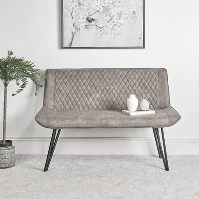 The Range Finnick Bench with Back - Light Grey