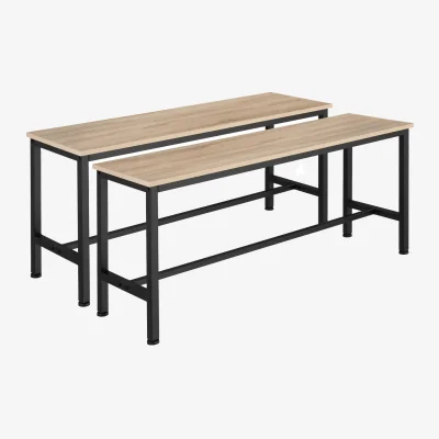 The Range Pair Of Benches Fairfield 108 x 32.5 x 50 cm - Industrial Wood Light, Oak Sonoma