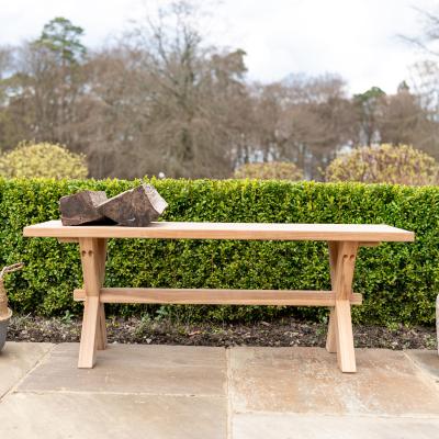 The Range Teak Plank Bench 1.2m - Natural