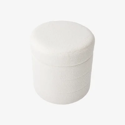 The Range Teddy Fleece Upholstered Storage Ottoman Bench - White