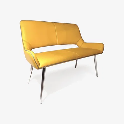The Range Mako Leather Effect Bench - Yellow