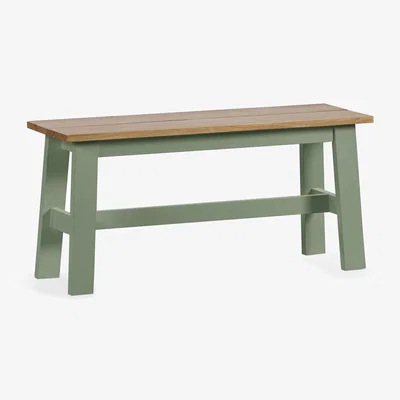 The Range Linwood Dining Bench - Sage Green and Natural Oak Effect