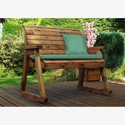 The Range Charles Taylor 2 Seater Bench Rocker with Seat Cushion - Green
