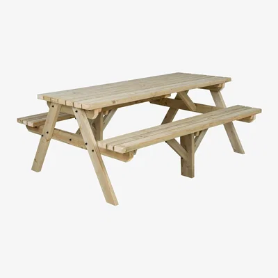 The Range Fortem Pub Style Picnic Table Benches Set - Natural light green / 240cm