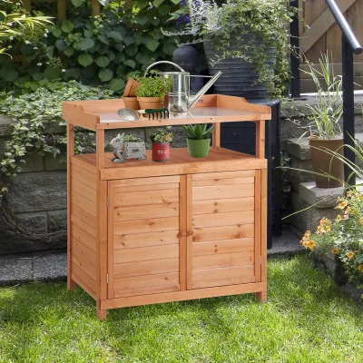 The Range Multi-function Potting Bench Table with Storage - Orange