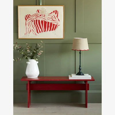 Rose & Grey Red Wooden Bench