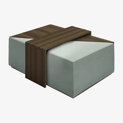 Sofa.com Astaire Modular Coffee Table Set Footstool in Sage Smart Velvet - sofa.com