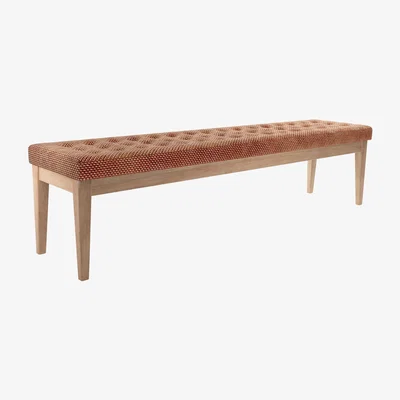 Sofa.com Buttons Bench in Pomegranate Bubble Velvet