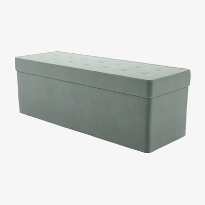 Sofa.com Buttons Storage Bench in Sage Smart Velvet - sofa.com