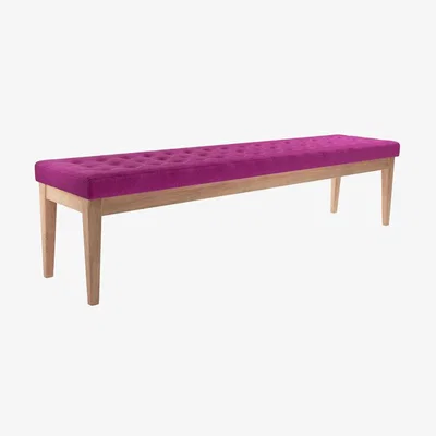 Sofa.com Buttons Bench in Peony Cotton Matt Velvet - sofa.com