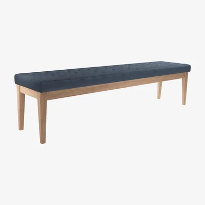 Sofa.com Buttons Bench in Skyfall Cotton Matt Velvet
