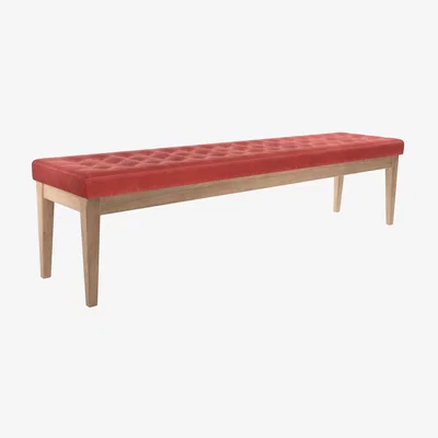 Sofa.com Buttons Bench in Wild Raspberry Smart Velvet - sofa.com
