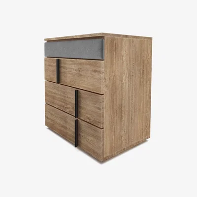 Sofa.com Amalfi Bedside Chest of Drawers in Earl Grey Smart Velvet - sofa.com