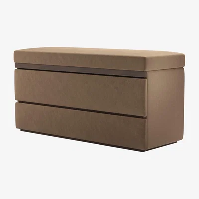 Sofa.com Hardy Bedside Chest of Drawers in Spiced Latte Pure Cotton Matt Velvet - sofa.com